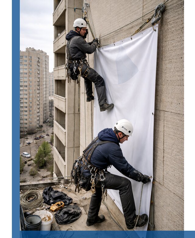 Профессиональный монтаж баннеров на фасаде в Калуге
