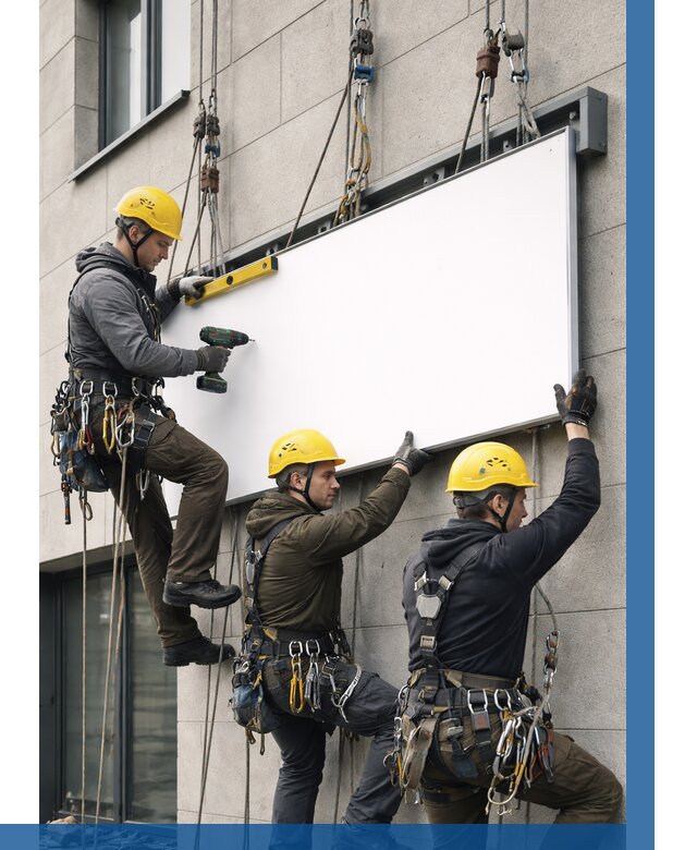 Монтаж рекламной вывески в Калуге от 8091 р. | ВЫСОТНИК-Клг