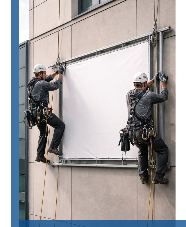 Монтаж наружной рекламной вывески в Калуге под ключ