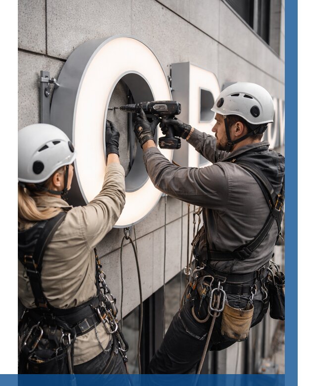 Монтаж световых букв в Калуге от 3034 р. под ключ ВЫСОТНИК-Клг