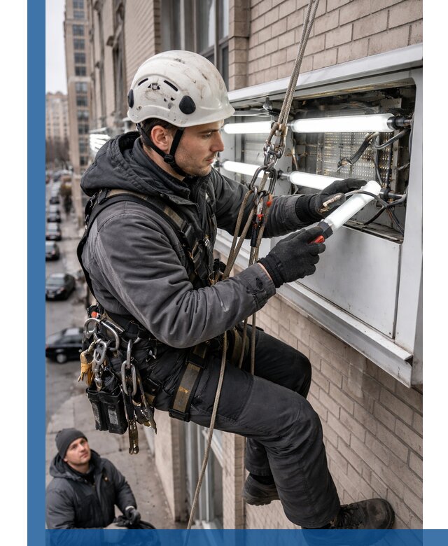 Профессиональная замена ламп в наружной вывеске в Калуге