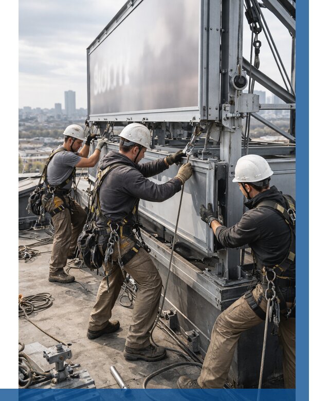 Монтаж крышной рекламной конструкции в Калуге от 60684 р.|ВЫСОТНИК-Клг