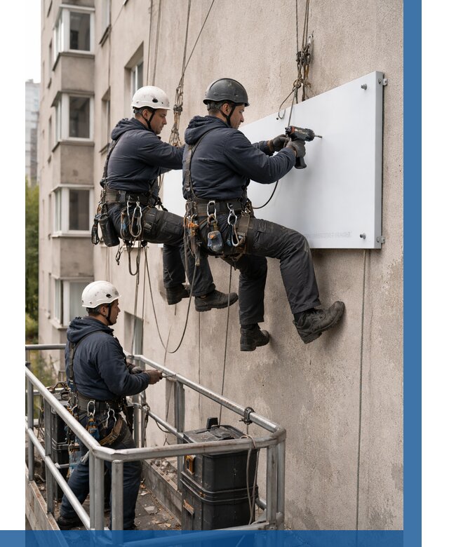 Монтаж табличек и указателей в Калуге от 3540 р. | ВЫСОТНИК-Клг