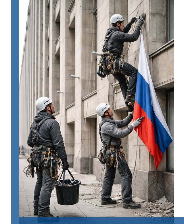 Профессиональная установка флагов на фасаде в Калуге