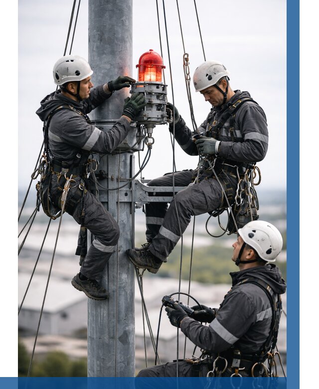 Монтаж заградительных огней в Калуге от 8597 р. | ВЫСОТНИК-Клг