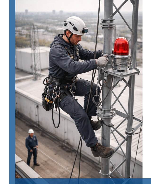 Монтаж заградительных огней и обслуживание объектов в Калуге