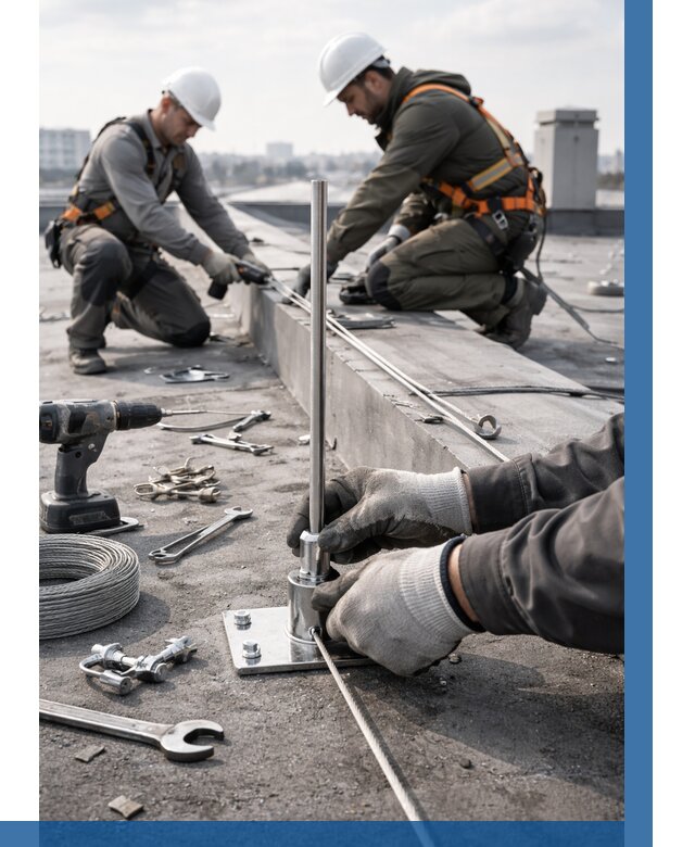 Монтаж молниезащиты на кровле в Калуге цена от 25285 р. | ВЫСОТНИК-Клг