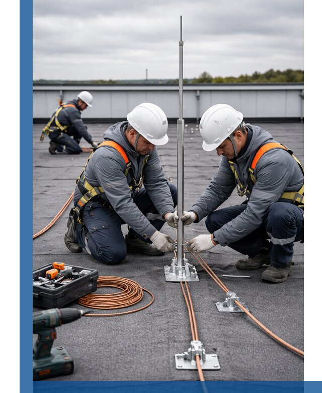 Монтаж молниезащиты на кровле в Калуге под ключ с гарантией