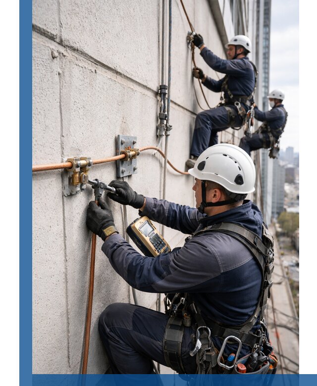 Монтаж системы заземления здания и молниезащиты в Калуге