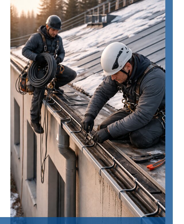 Монтаж греющего кабеля на кровле в Калуге от 455 р. | ВЫСОТНИК-Клг
