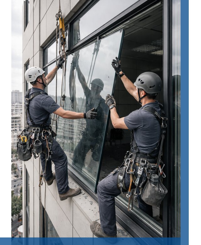 Замена стеклопакетов на высоте в Калуге от 5563 р. | ВЫСОТНИК-Клг