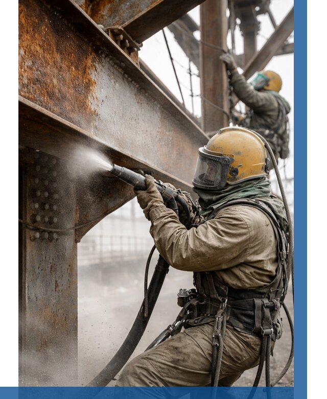 Пескоструйная очистка металлоконструкций в Калуге по 607 р.  ВЫСОТНИК-Клг