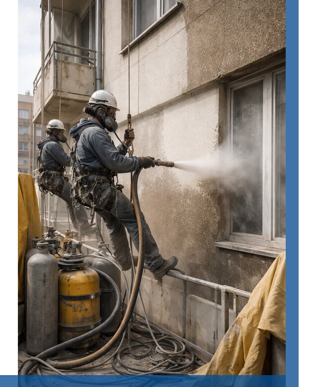 Пескоструйная очистка фасада в Калуге от 657 р. | ВЫСОТНИК-Клг