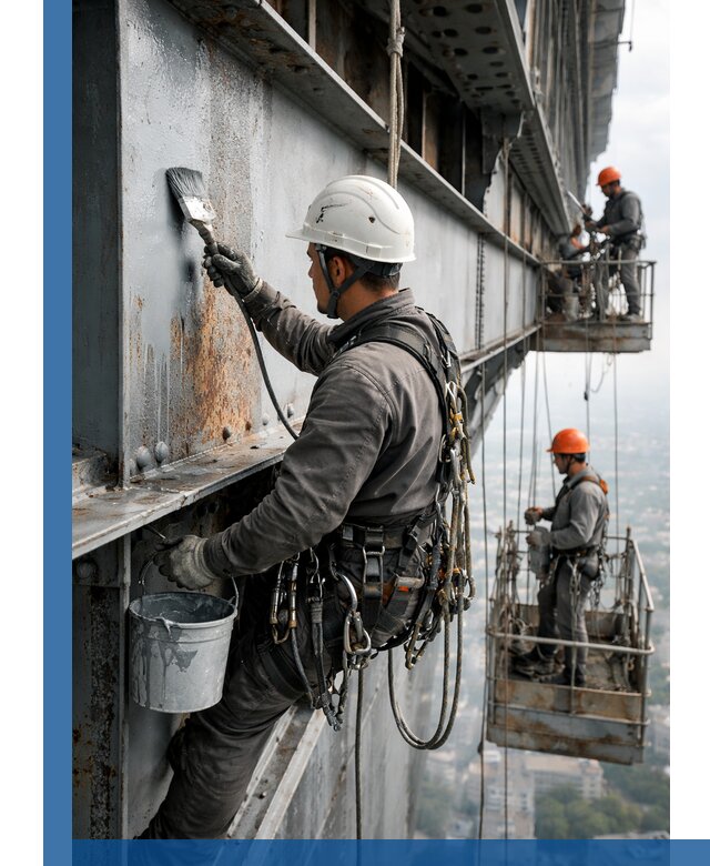 Покраска металлоконструкций на высоте в Калуге профессионально