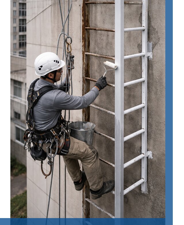 Покраска пожарных лестниц в Калуге от 4551 р. | ВЫСОТНИК-Клг
