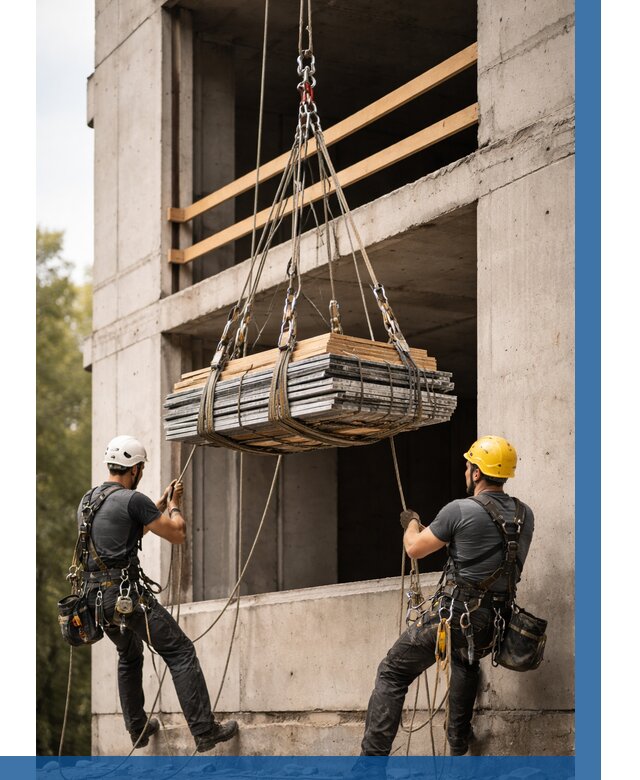 Подъем материала на этаж веревками в Калуге от 1517 р. | ВЫСОТНИК-Клг