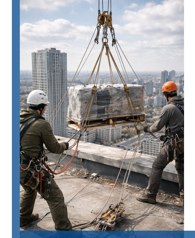 Подъем и монтаж крупногабаритных грузов на крышу в Калуге