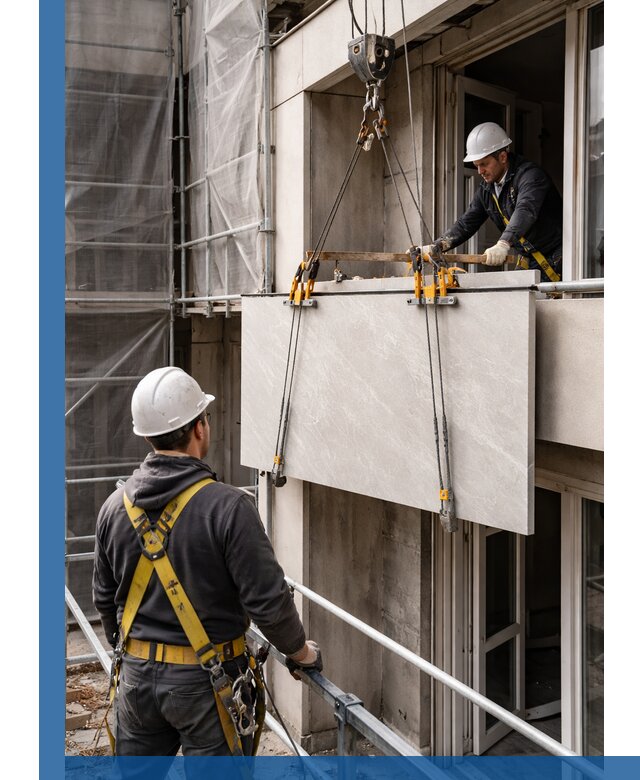 Подъем керамогранита на этаж в Калуге грузчиками и техникой