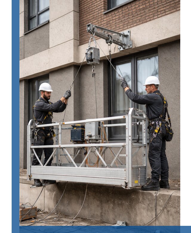 Монтаж и подъем фасадной люльки в Калуге с гарантией безопасности