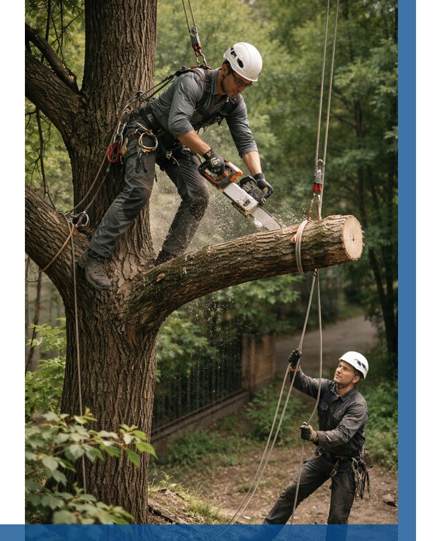 Спил деревьев альпинистами в Калуге от 8091 р. | ВЫСОТНИК-Клг