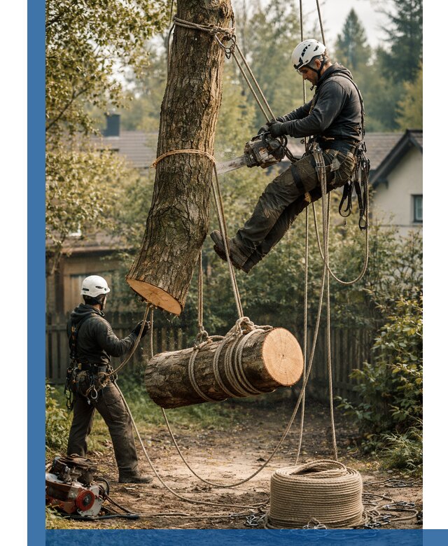 Валка деревьев частями в Калуге, безопасно и аккуратно