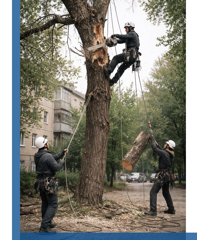 Срочное удаление аварийных деревьев в Калуге с гарантией безопасности