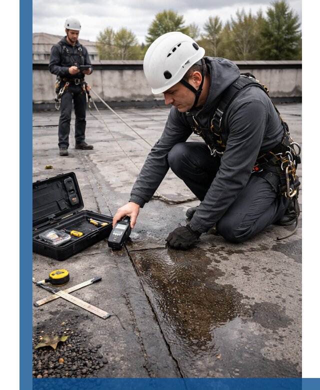 Обследование кровли на протечки и выявление дефектов в Калуге