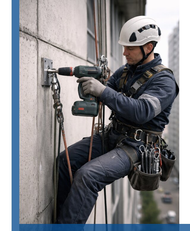 Установка анкерных точек для высотных работ в Калуге