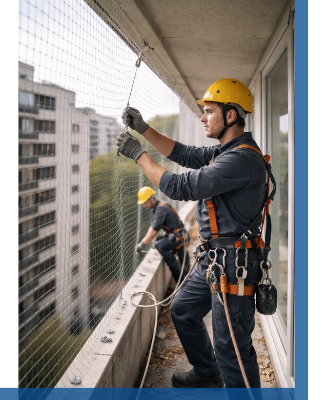 Монтаж сетки от птиц в Калуге от 4551 р. | ВЫСОТНИК-Клг